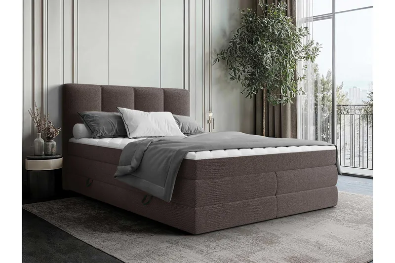 Pinta Förvaringssäng 140x200 cm, Brun