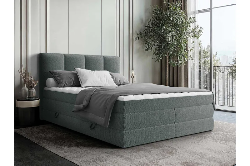 Pinta Förvaringssäng 140x200 cm, Grå