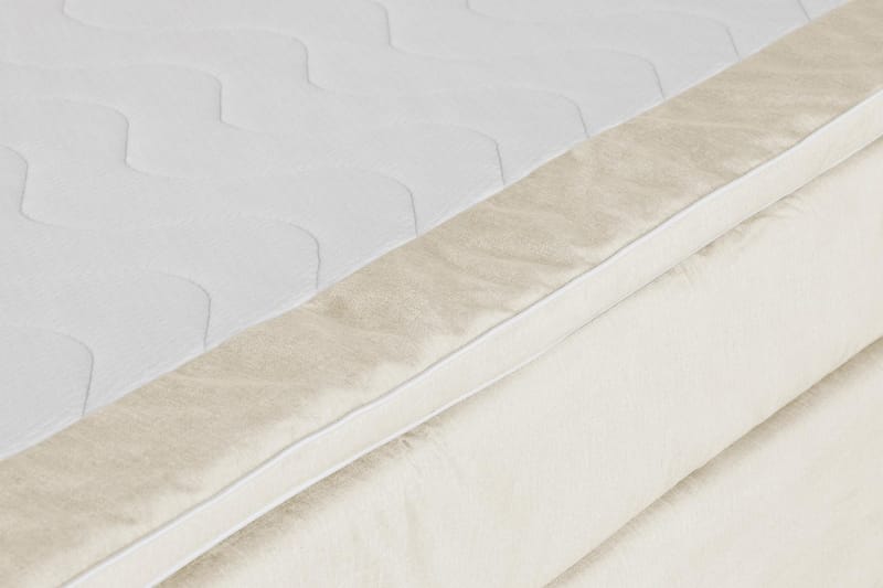 Princess Komplett Sängpaket – Kontinentalsäng 120x200 cm i Tyg med Sänggavel + Bäddmadrass med Fasthetsgrad Medium - Beige - Möbler - Sovrum - Sängar - Komplett Sängpaket