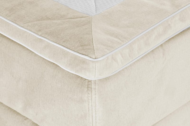 Princess Komplett Sängpaket – Kontinentalsäng 120x200 cm i Tyg med Sänggavel + Bäddmadrass med Fasthetsgrad Medium - Beige - Möbler - Sovrum - Sängar - Komplett Sängpaket