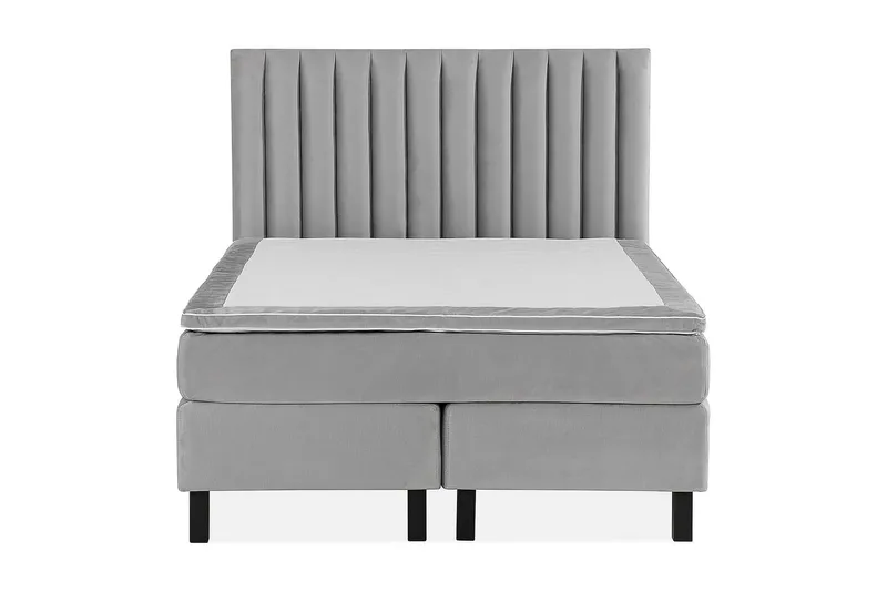 Princess Komplett Sängpaket – Kontinentalsäng 140x200 cm med Bäddmadrass med Fasthetsgrad Medium, Ljusgrå