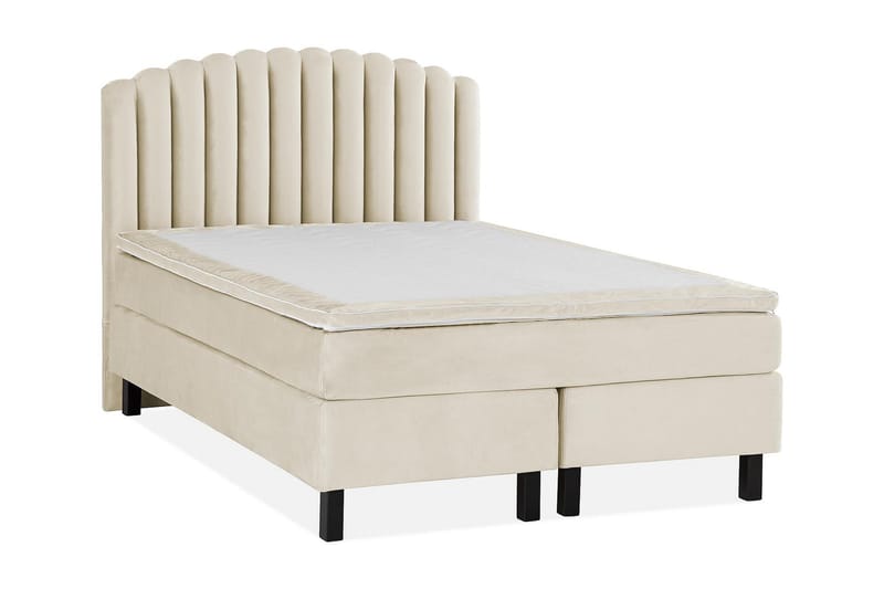 Princess Komplett Sängpaket – Kontinentalsäng 140x200 cm med Sänggavel + Bäddmadrass - Beige - Möbler - Sovrum - Sängar - Kontinentalsängar
