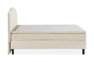 Princess Komplett Sängpaket – Kontinentalsäng 160x200 cm i Tyg med Sänggavel + Bäddmadrass med Fasthetsgrad Medium - Beige - Möbler - Sovrum - Sängar - Komplett Sängpaket