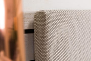 Princess Komplett Sängpaket – Kontinentalsäng 160x200 cm i Tyg med Sänggavel + Bäddmadrass med Fasthetsgrad Medium - Ljusbeige - Möbler - Sovrum - Sängar - Kontinentalsängar