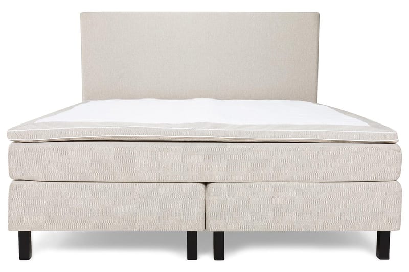 Princess Komplett Sängpaket – Kontinentalsäng 160x200 cm i Tyg med Sänggavel + Bäddmadrass med Fasthetsgrad Medium - Ljusbeige - Möbler - Sovrum - Sängar - Kontinentalsängar