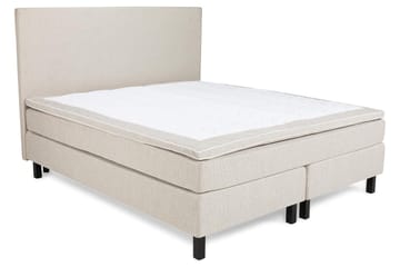 Princess Komplett Sängpaket – Kontinentalsäng 160x200 cm i Tyg med Sänggavel + Bäddmadrass med Fasthetsgrad Medium - Ljusbeige - Möbler - Sovrum - Sängar - Kontinentalsängar