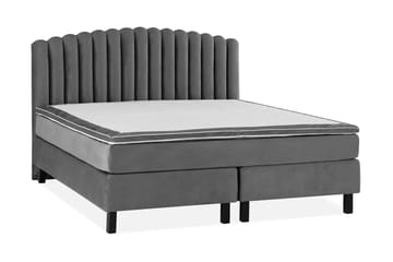 Princess Komplett Sängpaket – Kontinentalsäng 160x200 cm i Tyg med Sänggavel + Bäddmadrass med Fasthetsgrad Medium - Mörkgrå - Möbler - Sovrum - Sängar - Komplett Sängpaket