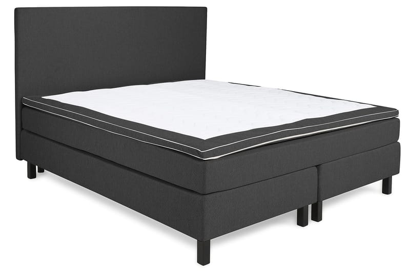 Princess Komplett Sängpaket – Kontinentalsäng 160x200 cm i Tyg med Sänggavel + Bäddmadrass med Fasthetsgrad Medium - Mörkgrå - Möbler - Sovrum - Sängar - Kontinentalsängar