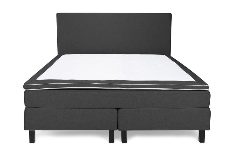 Princess Komplett Sängpaket – Kontinentalsäng 160x200 cm i Tyg med Sänggavel + Bäddmadrass med Fasthetsgrad Medium - Mörkgrå - Möbler - Sovrum - Sängar - Kontinentalsängar