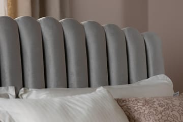 Princess Komplett Sängpaket – Kontinentalsäng 160x200 cm med Sänggavel + Bäddmadrass - Grå - Möbler - Sovrum - Sängar - Komplett Sängpaket