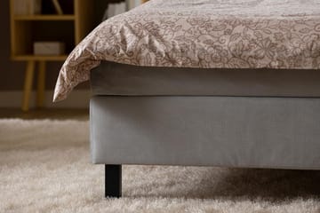 Princess Komplett Sängpaket – Kontinentalsäng 160x200 cm med Sänggavel + Bäddmadrass - Grå - Möbler - Sovrum - Sängar - Komplett Sängpaket