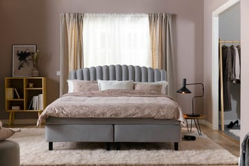 Princess Komplett Sängpaket – Kontinentalsäng 160x200 cm med Sänggavel + Bäddmadrass - Grå - Möbler - Sovrum - Sängar - Komplett Sängpaket