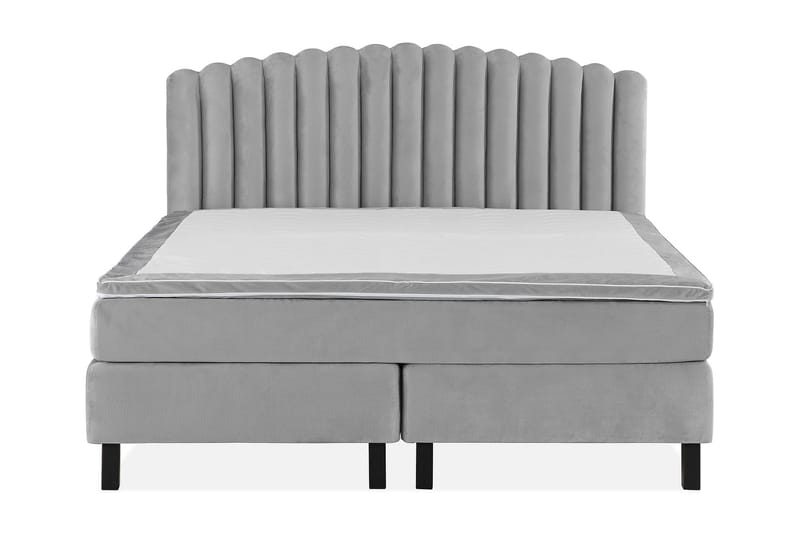 Princess Komplett Sängpaket – Kontinentalsäng 160x200 cm med Sänggavel + Bäddmadrass - Grå - Möbler - Sovrum - Sängar - Komplett Sängpaket