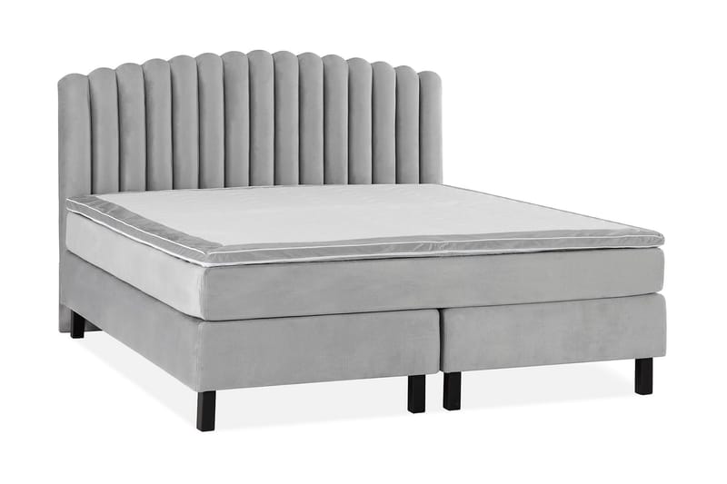 Princess Komplett Sängpaket – Kontinentalsäng 160x200 cm med Sänggavel + Bäddmadrass - Grå - Möbler - Sovrum - Sängar - Komplett Sängpaket
