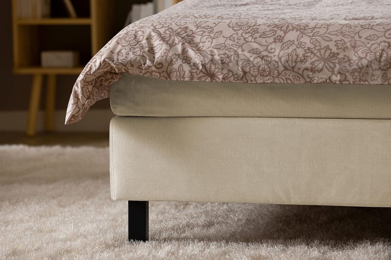 Princess Komplett Sängpaket – Kontinentalsäng 180x200 cm i Tyg med Sänggavel + Bäddmadrass med Fasthetsgrad Medium - Beige - Möbler - Sovrum - Sängar - Komplett Sängpaket