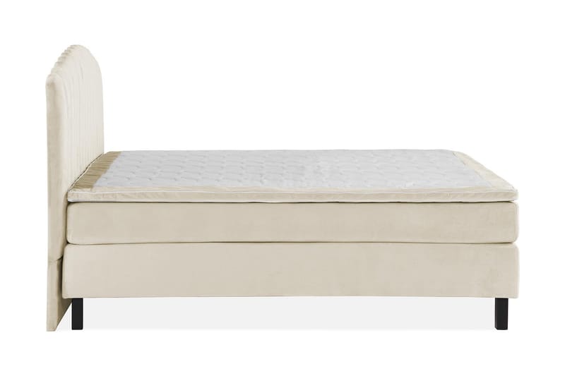 Princess Komplett Sängpaket – Kontinentalsäng 180x200 cm i Tyg med Sänggavel + Bäddmadrass med Fasthetsgrad Medium - Beige - Möbler - Sovrum - Sängar - Komplett Sängpaket