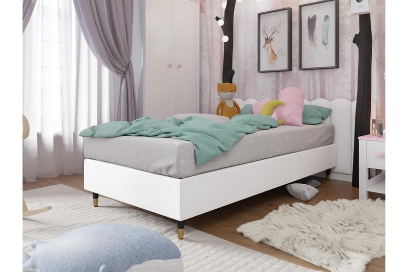 Adeliza Ramsäng 120x200 cm - Konstläder/Vit/Trä/Metall - Möbler - Sovrum - Sängar - Ramsäng