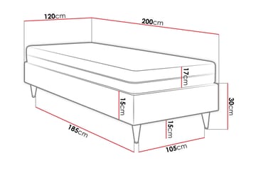 Adeliza Ramsäng 120x200 cm - Konstläder/Vit/Trä/Metall - Möbler - Sovrum - Sängar - Ramsäng