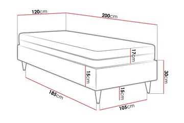 Adeliza Ramsäng 120x200 cm - Sammet/Blå/Trä/Metall - Möbler - Sovrum - Sängar - Ramsäng
