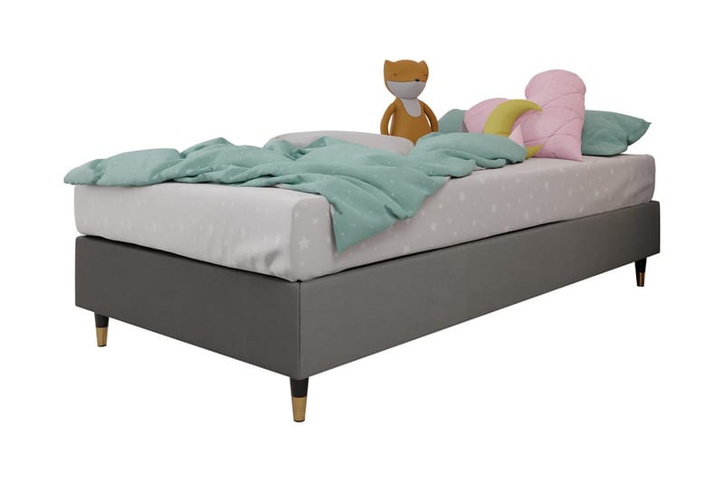Adeliza Ramsäng 120x200 cm - Sammet/Grå/Trä/Metall - Möbler - Sovrum - Sängar - Ramsäng