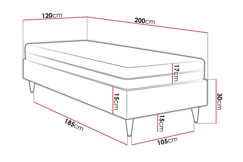 Adeliza Ramsäng 120x200 cm - Sammet/Ljusgrön/Trä/Metall - Möbler - Sovrum - Sängar - Ramsäng