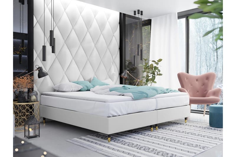 Adeliza Ramsäng 140x200 cm - Konstläder/Vit/Trä/Metall - Möbler - Sovrum - Sängar - Ramsäng