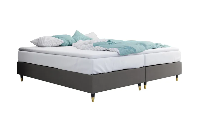 Adeliza Ramsäng 140x200 cm - Sammet/Grå/Trä/Metall - Möbler - Sovrum - Sängar - Ramsäng