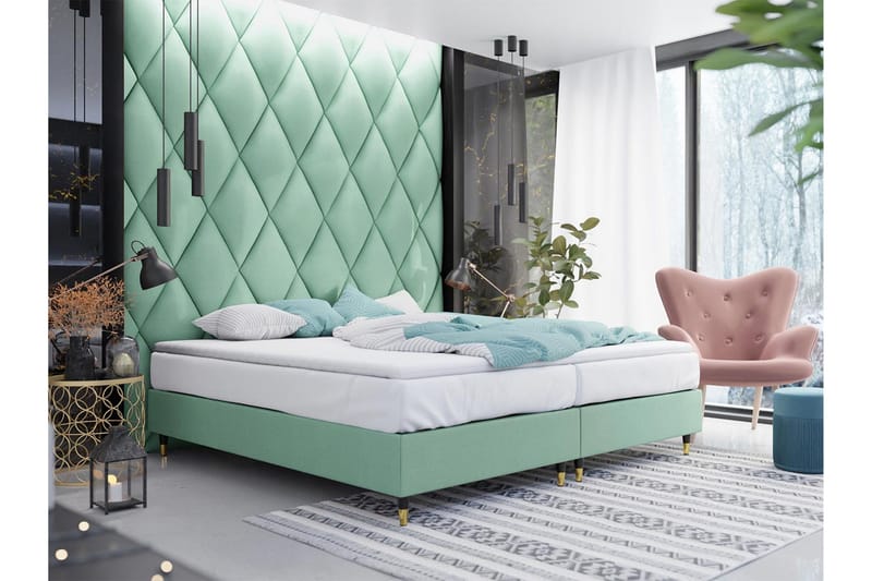 Adeliza Ramsäng 140x200 cm - Sammet/Ljusgrön/Trä/Metall - Möbler - Sovrum - Sängar - Ramsäng
