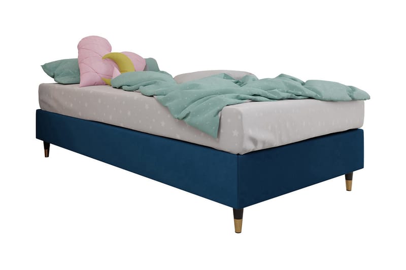 Adeliza Ramsäng 80x200 cm, Sammet/Blå/Trä/Metall
