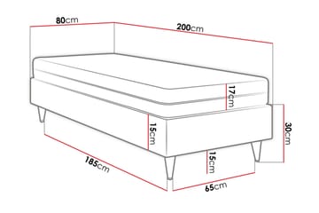 Adeliza Ramsäng 80x200 cm - Sammet/Blå/Trä/Metall - Möbler - Sovrum - Sängar - Ramsäng