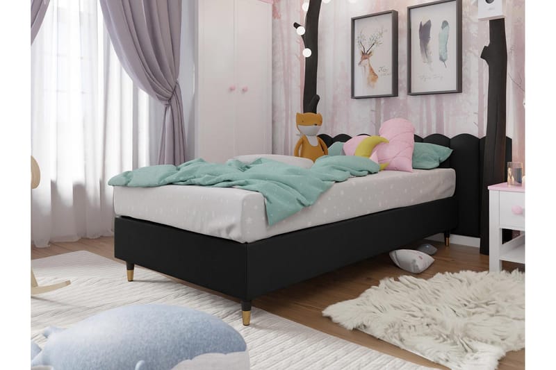 Adeliza Ramsäng 90x200 cm - Konstläder/Svart/Trä/Metall - Möbler - Sovrum - Sängar - Ramsäng