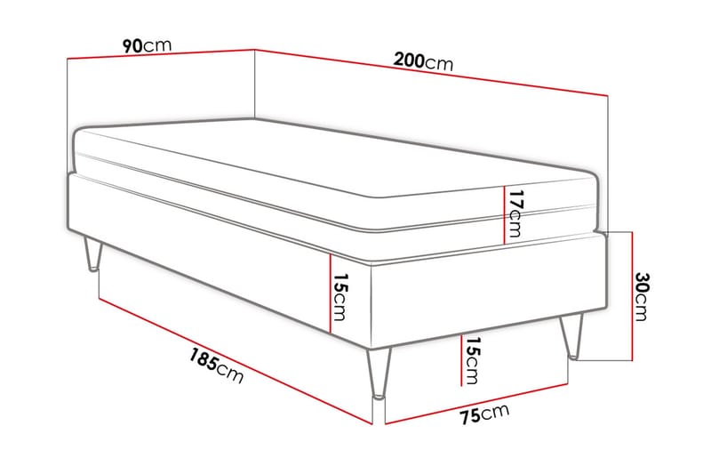 Adeliza Ramsäng 90x200 cm - Sammet/Ljusgrön/Trä/Metall - Möbler - Sovrum - Sängar - Ramsäng