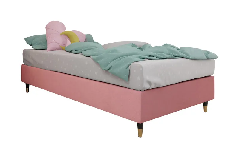 Adeliza Ramsäng 90x200 cm, Sammet/Rosa/Trä/Metall