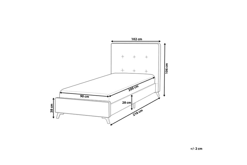 AMBASSADOR Sängram 90x200 cm Beige - Möbler - Sovrum - Sängar - Ramsäng