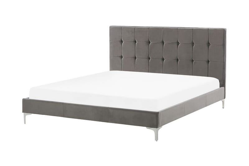Amberta Ramsäng 140x200 cm - Sammet/Grå - Möbler - Sovrum - Sängar - Ramsäng