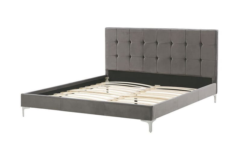 Amberta Ramsäng 160x200 cm - Sammet/Grå - Möbler - Sovrum - Sängar - Ramsäng