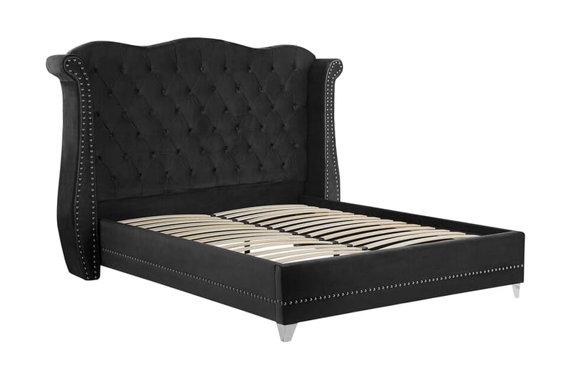 Ayette Dubbelsäng 160x200 cm - Svart/Sammet - Möbler - Sovrum - Sängar - Ramsäng