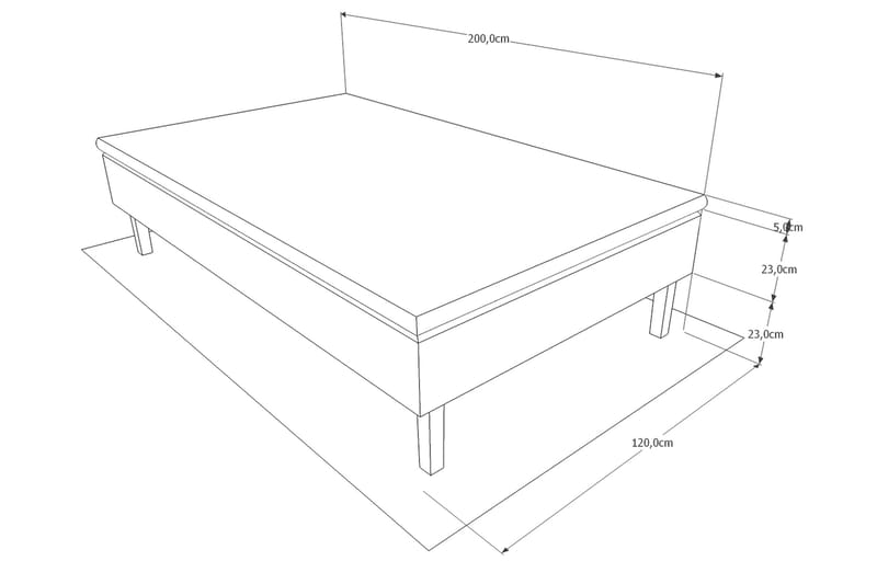 BASIC Komplett Sängpaket Ramsäng 120 Medelfast Polyeter Grå - Möbler - Sovrum - Sängar - Enkelsängar