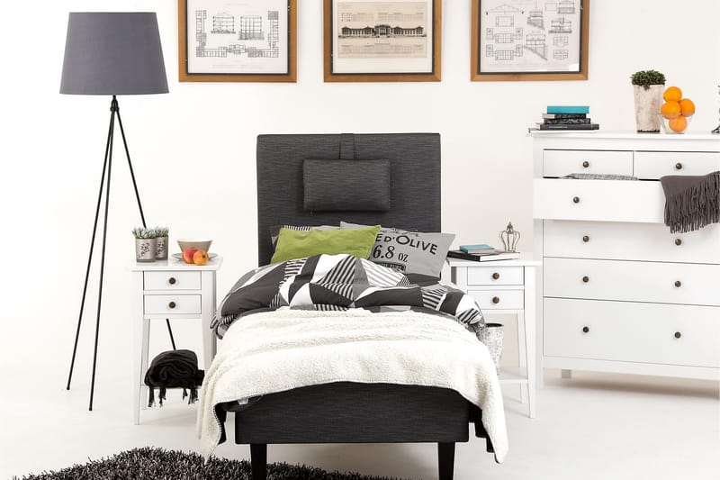 BASIC Ramsäng 80x200 cm Grå/Vit - Möbler - Sovrum - Sängar - Enkelsängar