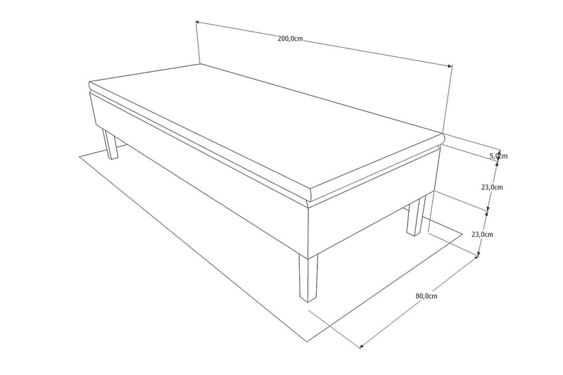 BASIC Ramsäng 80x200 cm Grå/Vit - Möbler - Sovrum - Sängar - Enkelsängar