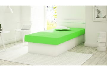 Berta Komplett Sängpaket 80x190 cm i Tyg med Sänggavel + Bäddmadrass - Limegrön - Möbler - Sovrum - Sängar - Komplett Sängpaket