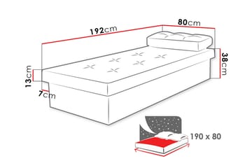 Berta Ramsäng 190x80x38 cm - Vit - Möbler - Sovrum - Sängar - Komplett Sängpaket