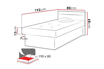 Berta Ramsäng 192x80x68 cm - Vit - Möbler - Sovrum - Sängram & sängstomme