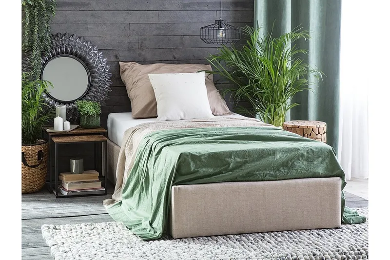 Dinan Dubbelsäng 90  200 cm Beige - Beige - Möbler - Sovrum - Sängar - Ramsäng