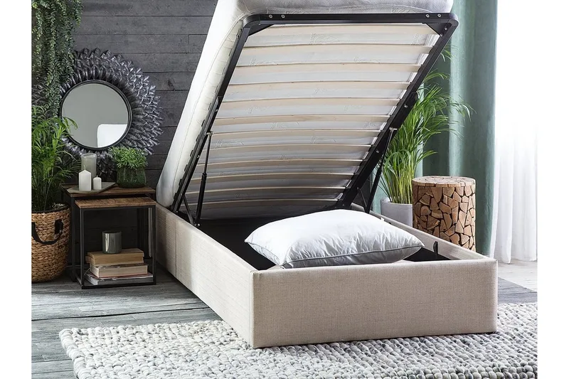 Dinan Dubbelsäng 90  200 cm Beige - Beige - Möbler - Sovrum - Sängar - Ramsäng