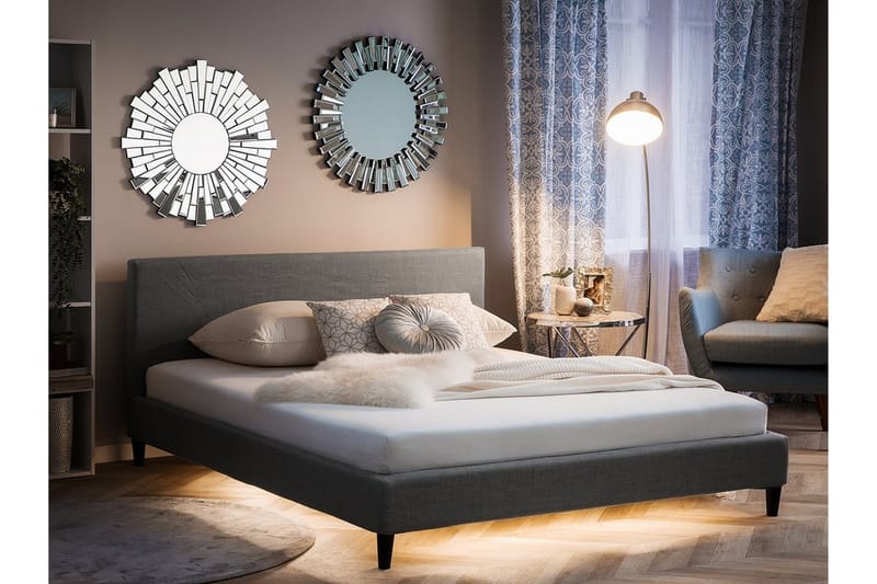 Fitou Dubbelsäng 160 200 cm - Grå - Möbler - Sovrum - Sängar - Ramsäng