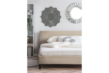 Fitou Sängram 160x200 cm i Tyg med Sänggavel - Beige - Möbler - Sovrum - Sängram & sängstomme