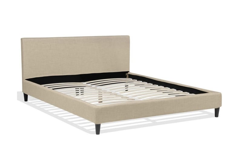 Fitou Sängram 160x200 cm i Tyg med Sänggavel - Beige - Möbler - Sovrum - Sängram & sängstomme