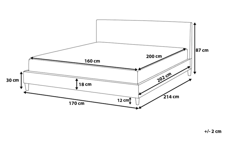 FITOU Sängram LED 160x200 cm - Möbler - Sovrum - Sängar - Ramsäng