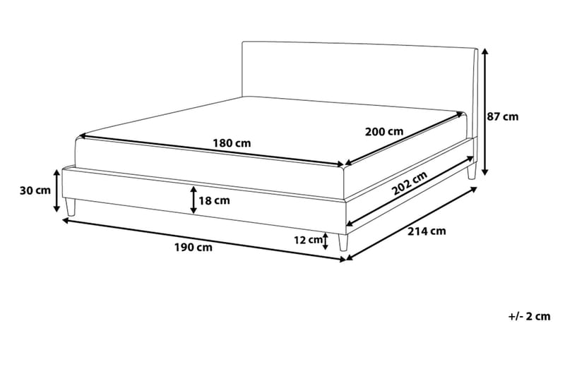 FITOU Sängram LED 180x200 cm - Möbler - Sovrum - Sängar - Ramsäng